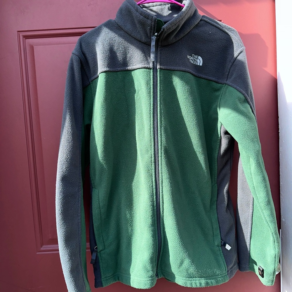 The North Face Kids Forest Green and Charcoal Hoodie
